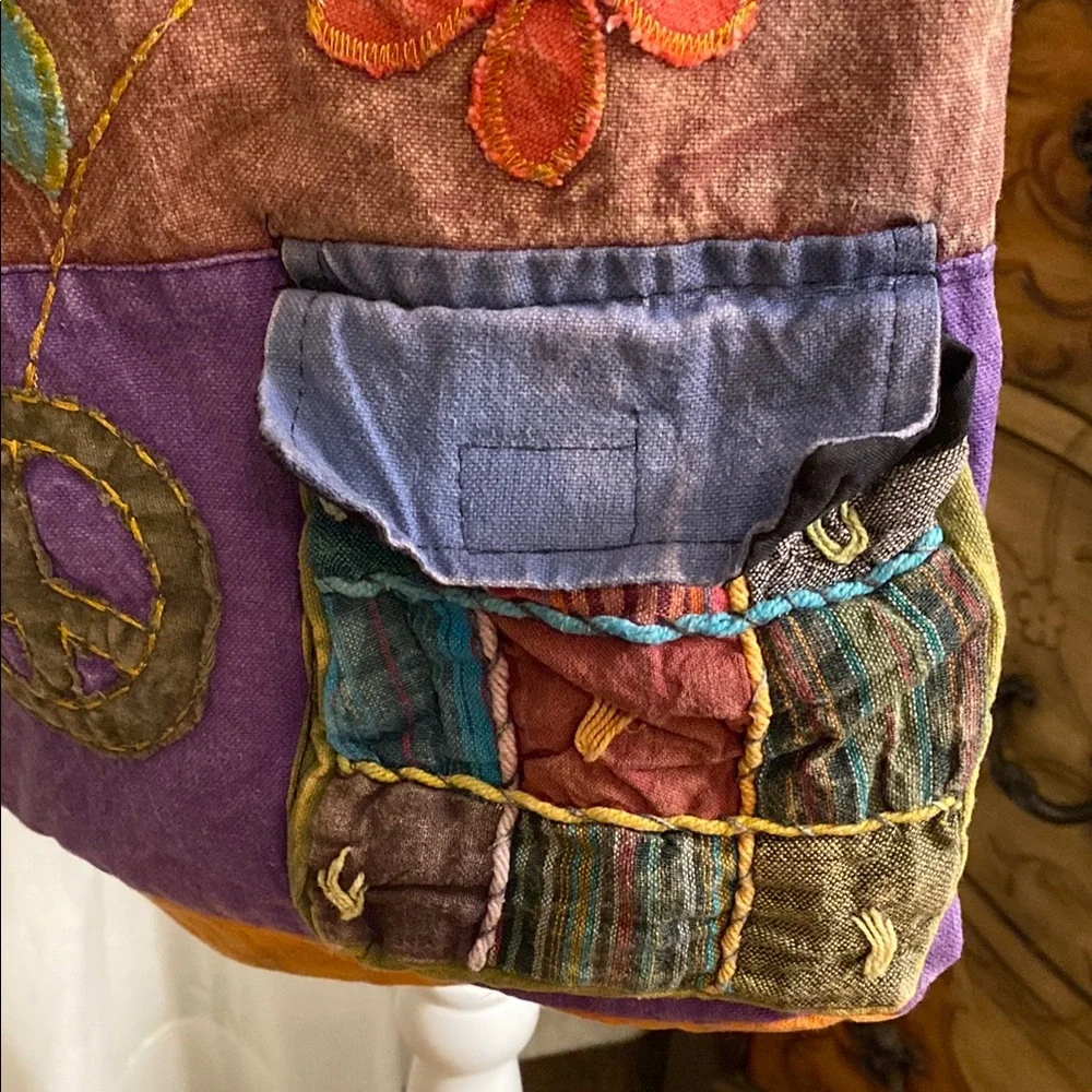 Rising International Red and Pink Patchwork Shoulder Bag - Picture 3 of 16